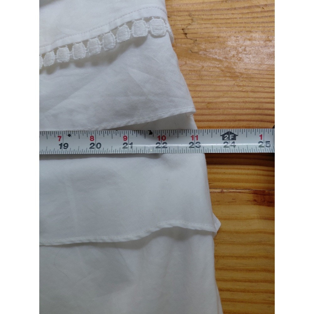 Vintage White Dress sz 18 Unique Tiered Ruffle Layering With Tassels - Picture 9 of 13